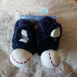 NWT blue baby booties baseballs! 0-6 months